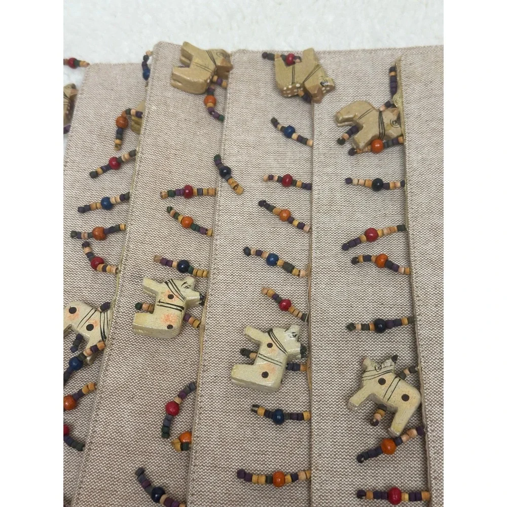 Set of 4 Beaded Horse Placemats – Crafting, Upcycling & Repurposing Project Only